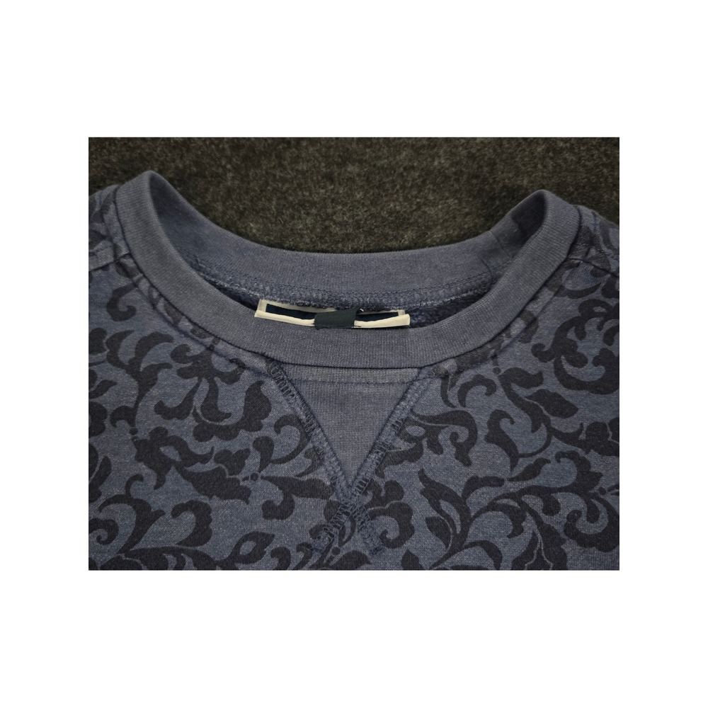 Vtg Karen Scott Sport Blue Black Floral Pattern Crewneck Sweatshirt Size S - Picture 2 of 10
